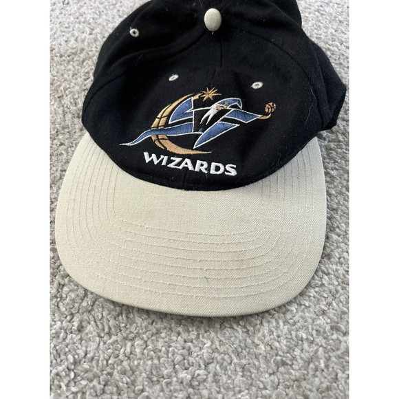 Vintage‎ 90s NBA Wizards Hat Two Tone Off White And Black - Picture 2 of 4